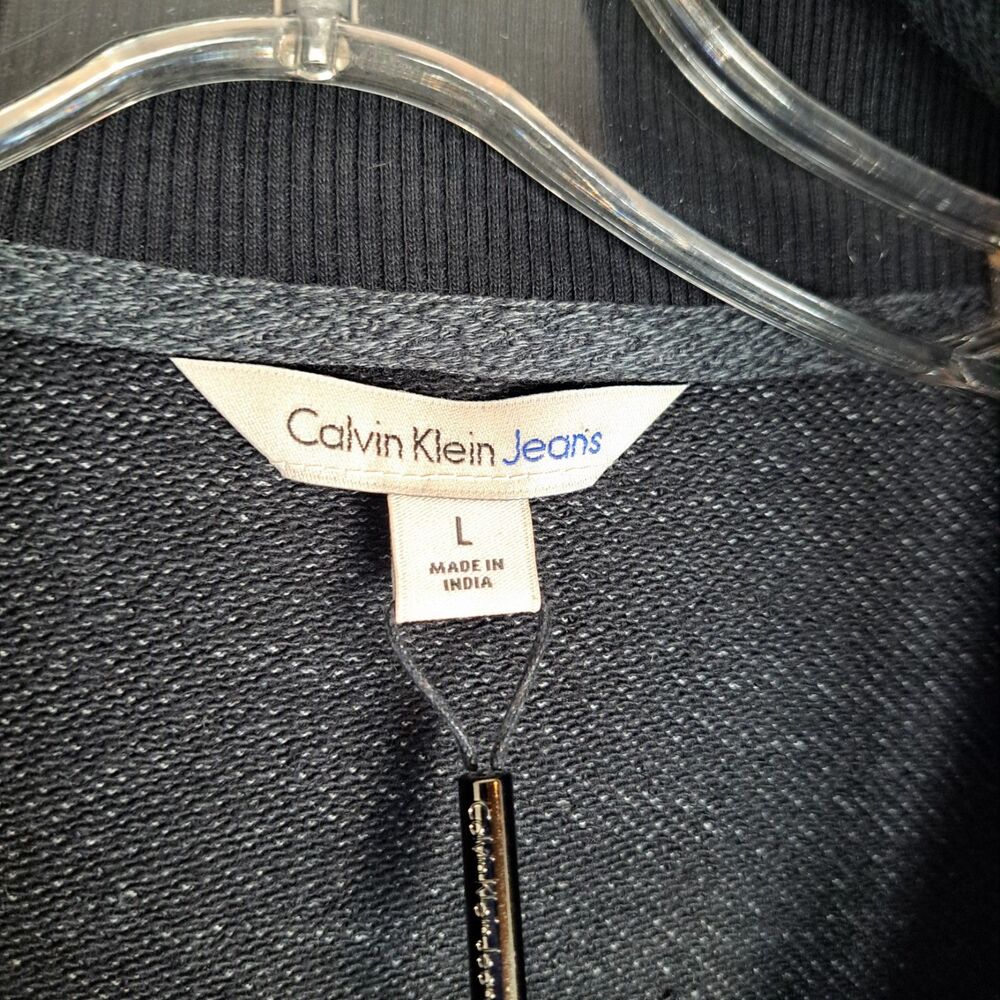 Calvin Klein Men's Med Grey Heathered Full Zip Hoodie Large NWT - Picture 3 of 12